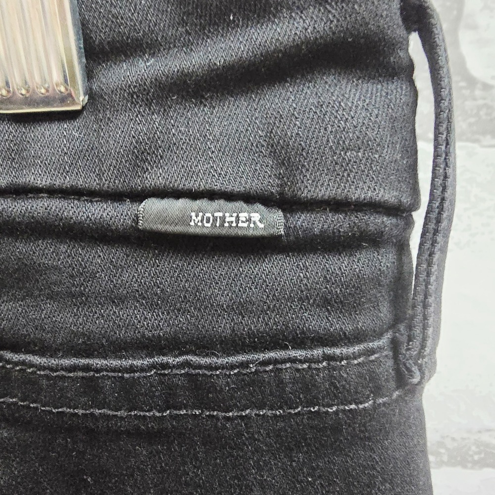 Mother The Looker Ankle Fray Jeans Black Rainbow‎ Lightning Bolt Gold Bolt 31 - Picture 5 of 14